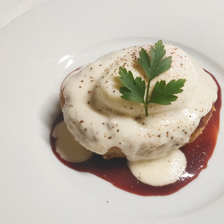 レンジで簡単 ホワイトチーズソースの絶品ハンバーグ レシピ 作り方 By Seqwer 楽天レシピ